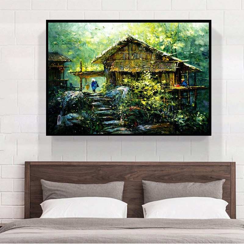 速发头约抽象画主卧背墙景装饰画创意卧室画床简挂画单幅房间壁画