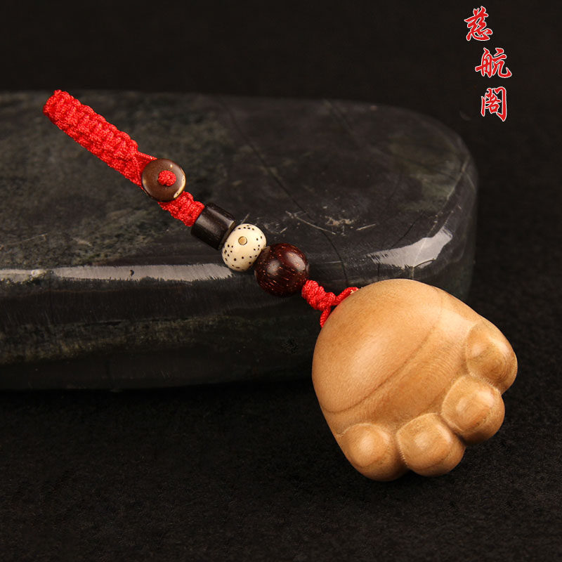 速发桃木猫爪汽车扣挂件软萌挂饰男款手机链