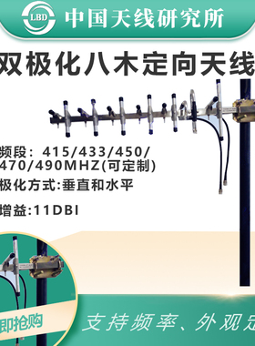 速发双极化不水钢定向八木天 线415-40mhz 11dbi户外防潮防锈测试