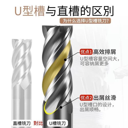 速发70度 钨钢0质合金铣刀4刃硬金不锈钢专用U型槽动态铣钛合4高
