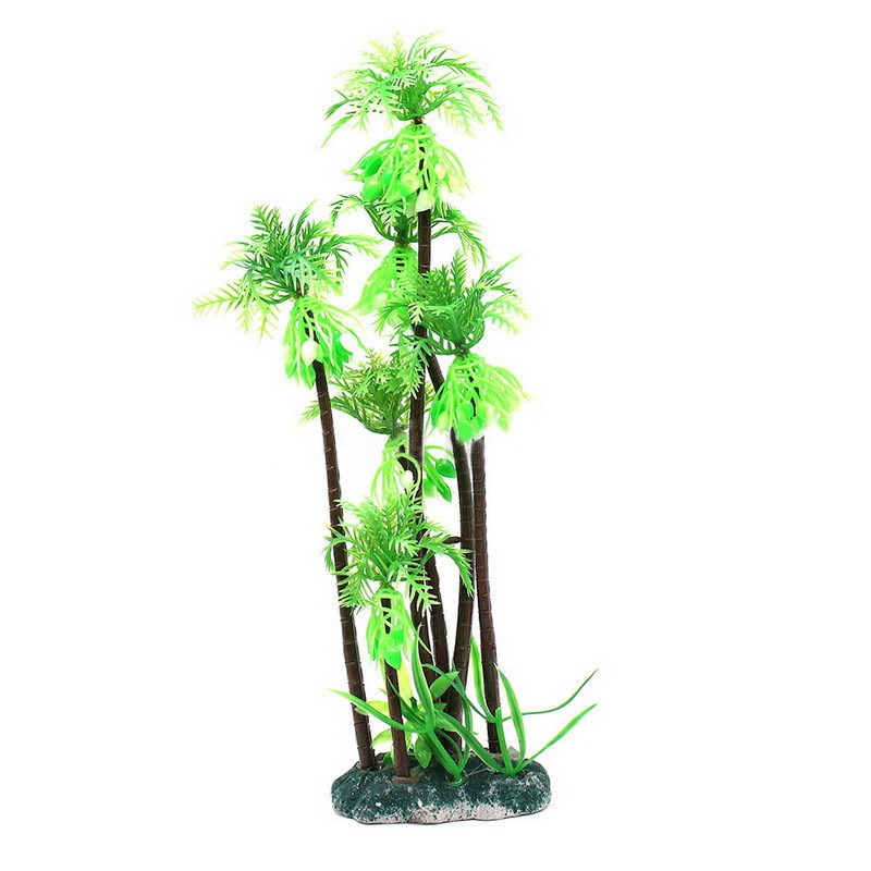 速发水山盆景鱼缸大缸装饰品 椰树水草椰子树龟号
