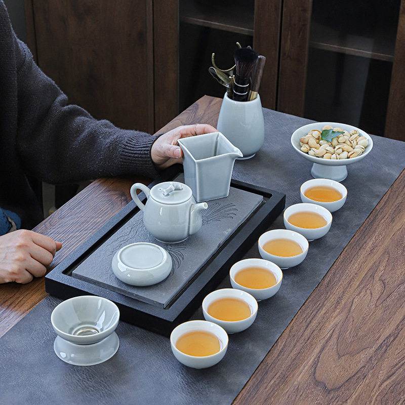 速发厂家冰灰釉日式功夫茶套具茶家用陶瓷盖碗组壶泡茶器整套