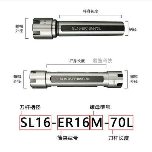 高精度走心机eER延长杆ER16刀杆钻柄加长杆数控车床单边侧固式SL1