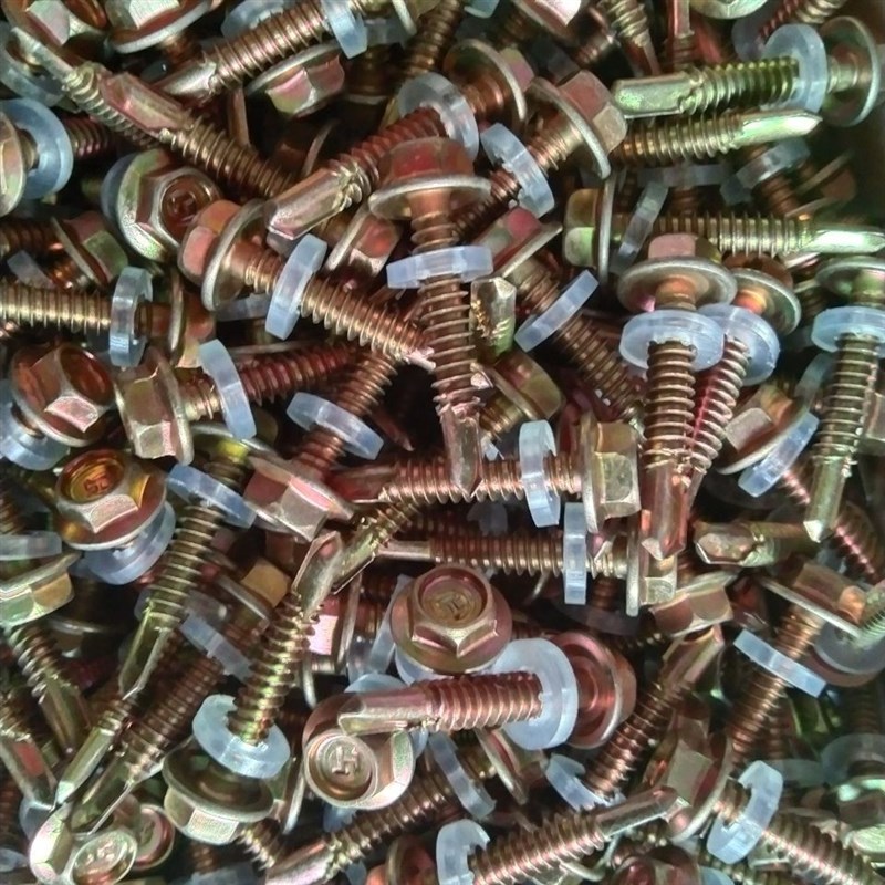 外六角钻尾丝燕尾自o钻螺丝自攻自转彩锌瓦钉罗丝带垫螺钉尾钉