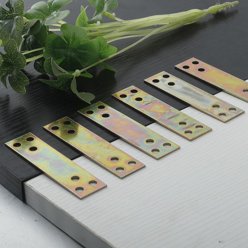 平面一字固定器角码连接家具五金配件G带孔铁片铁板平角片维修桌