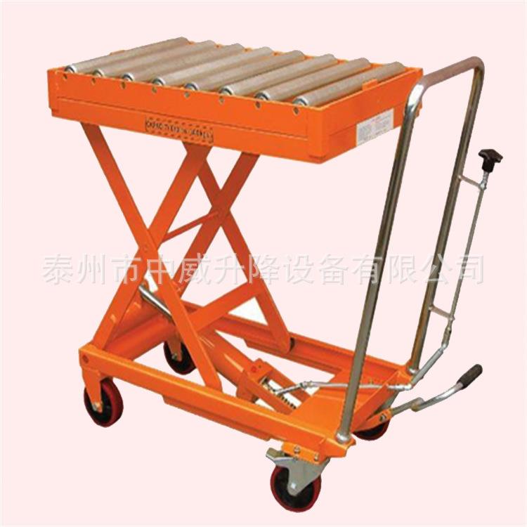 500KG1.5M滚筒式装卸平台手推液压平台车电动平台车升降小平台