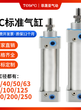 SC标准气缸EU小型气动大推力SC32X40X50X63X80X100X125X160X200-S