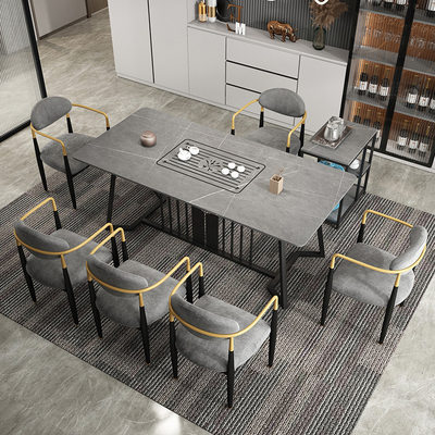 现代简约岩板茶桌椅组合轻奢茶室功夫泡茶桌办公室接待洽谈茶桌