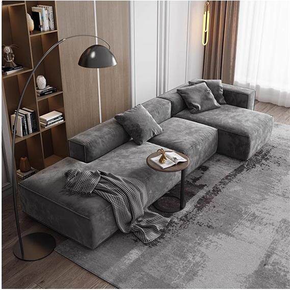 意式极简布艺沙发现代简约客厅组合豆腐块沙发磨砂科技布网红沙发