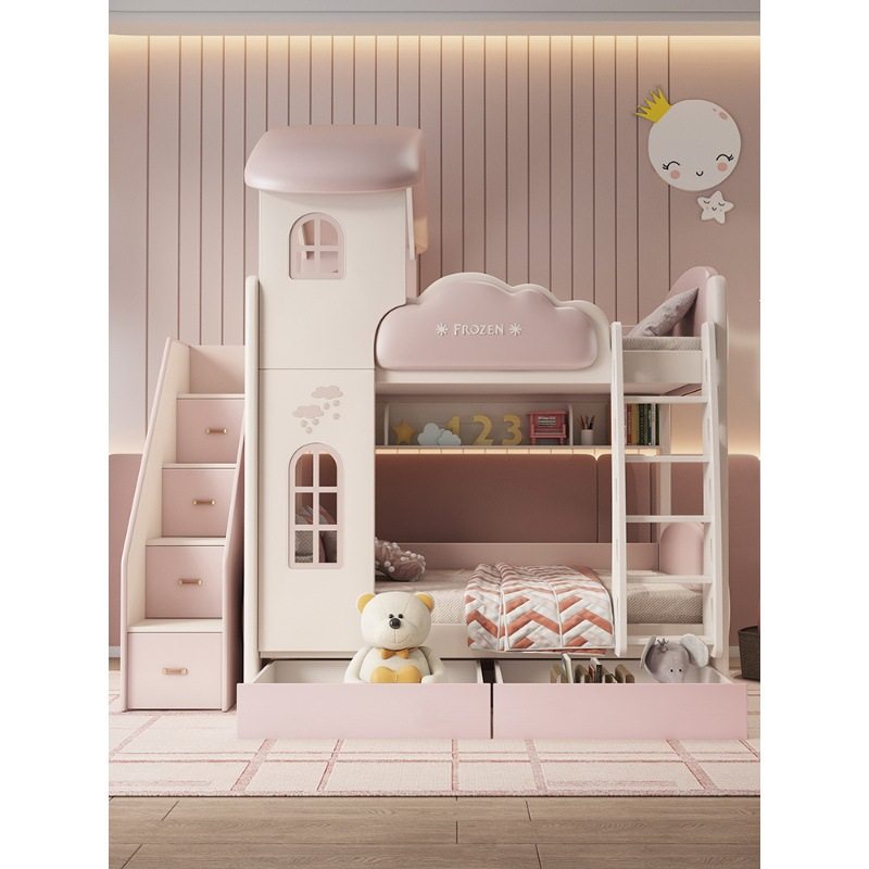 儿童床高低床双层床上下铺子母豪华城堡床多功能组合小户型上下床,电子元器件市场,电线扎带/束线带,淘宝优惠券,粉丝福利购,淘宝优惠卷