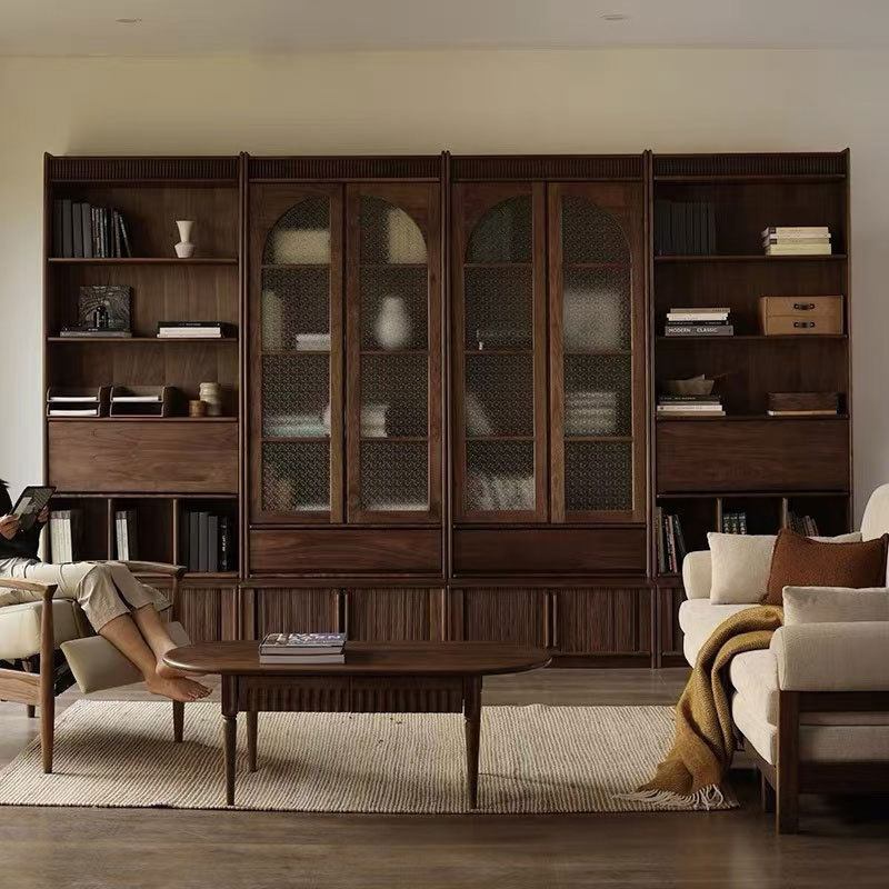 北美黑胡桃木组合书柜满墙客厅展示柜北欧实木樱桃木卡座落地书架,3C数码配件,其它配件,淘宝优惠券,粉丝福利购,淘宝优惠卷