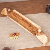 泰国实木创意造型果盘家用客厅茶几木质复古N托盘桌面装 饰摆件果