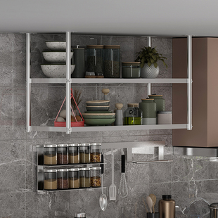 不锈钢吊架置物架l厨房餐厅硬装货架304酒吧客厅吊顶吊架悬挂架欧