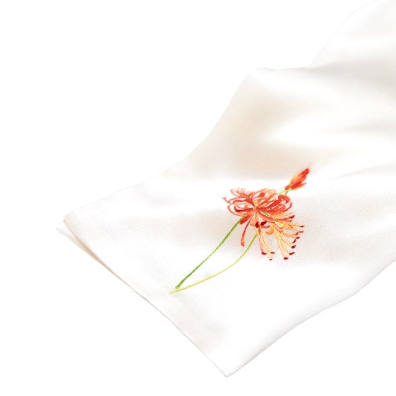 《不可磨灭的爱》定l情信物 苏绣diy刺绣丝巾 初学彼岸花真丝手帕,居家布艺,苏绣,淘宝优惠券,粉丝福利购,淘宝优惠卷