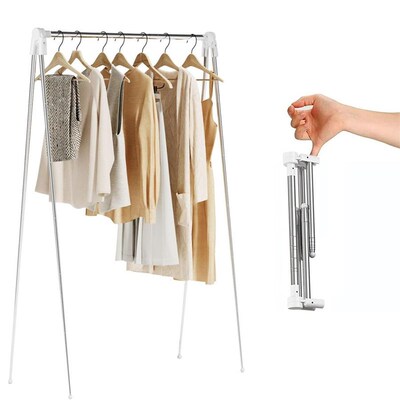 旅行便携式晾衣架可折叠出差w酒店晾衣杆落地伸缩室内户外晒衣神