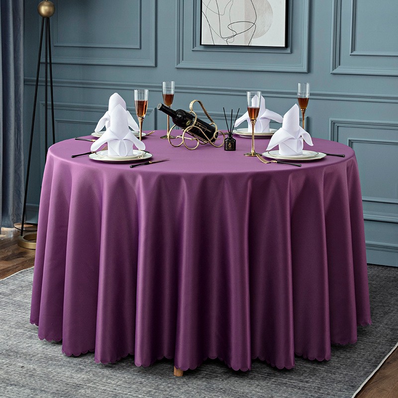 酒店桌布加厚大圆桌布高级感圆桌台布H饭店餐厅家用圆形餐桌布布
