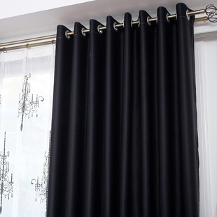 重庆黑色全遮光窗l帘避光摄影办公门帘背景幕布暗房实验室黑色窗
