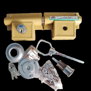 大门锁齿c条锁双开门老式 206木门换锁防盗锁 分体锁黄颜色204