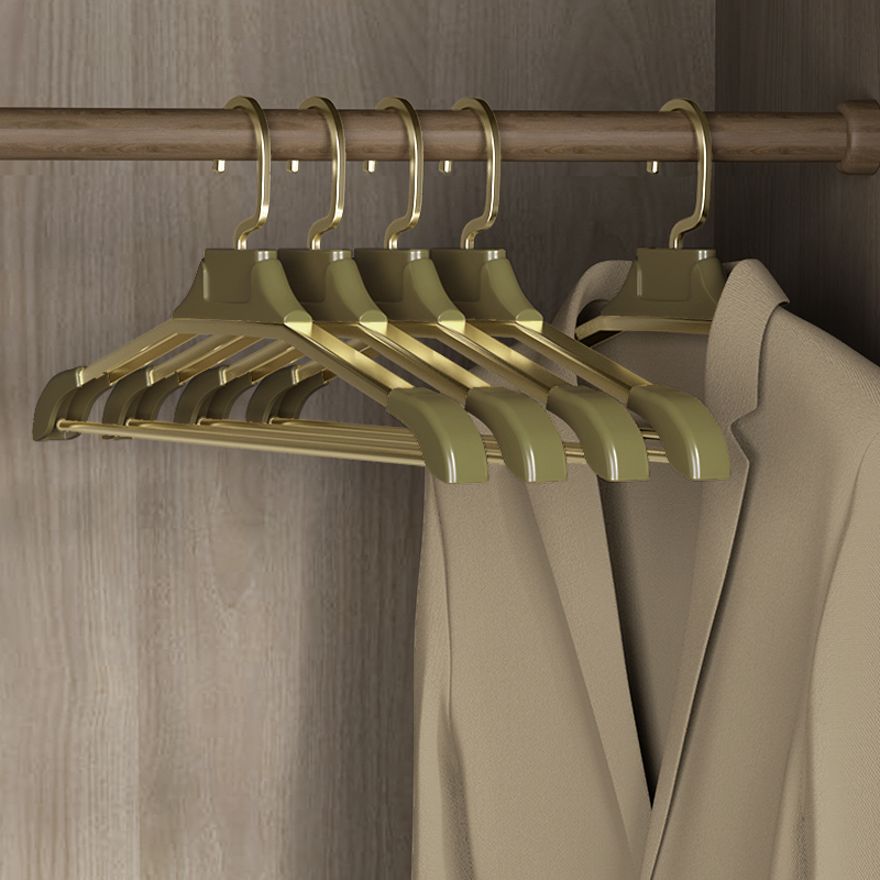 太空铝合金衣架无痕防p滑衣撑金色轻奢挂衣架子家用衣柜宽肩晾衣