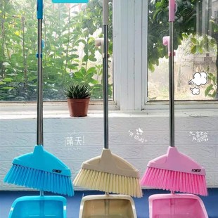 不锈钢塑料软h毛扫把簸箕扫帚撮箕套装奋斗粪圾垃圾铲家用扫帚整
