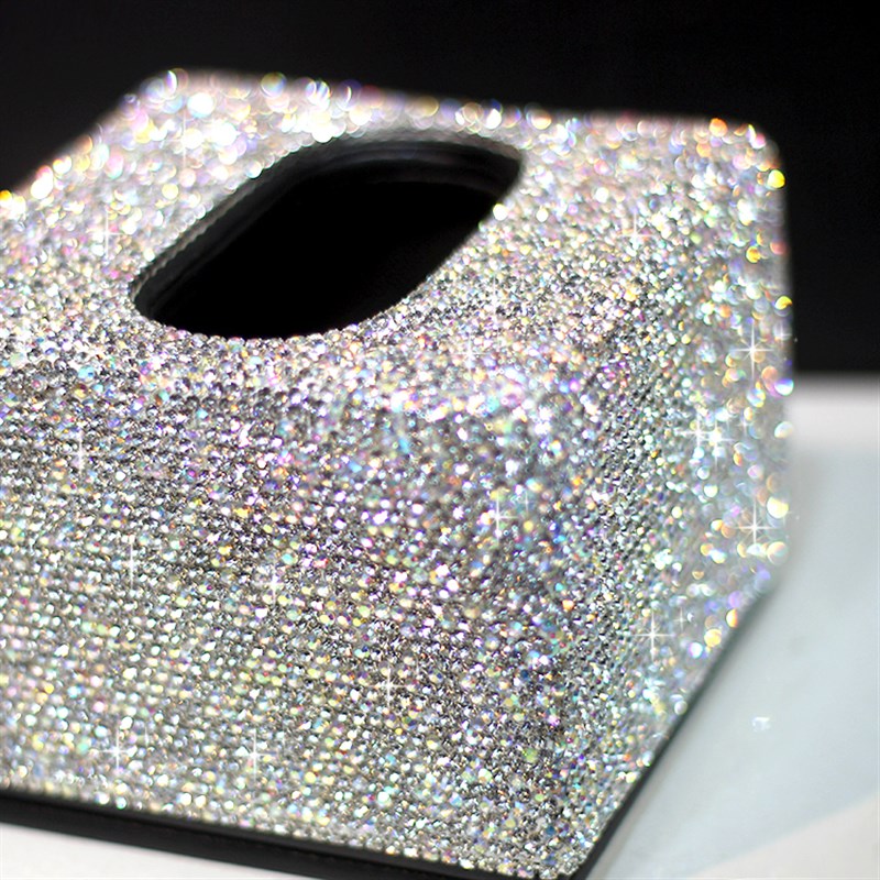 高档水晶镶钻满钻纸巾盒 创意纸巾抽纸盒 家用T纸抽盒 欧式车用