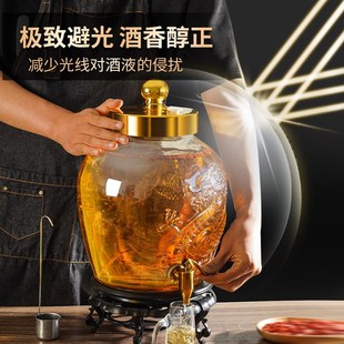 泡酒玻璃瓶加厚高档密封容器2y0斤人参药酒罐酒坛子带龙头专用酒