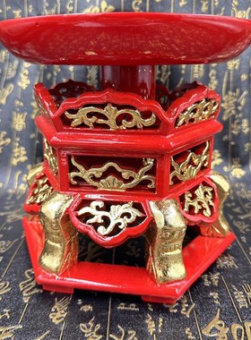 实木果盘道家法会家n用高档果盘道冠供坛实木果盘唐式贡盘实木贴