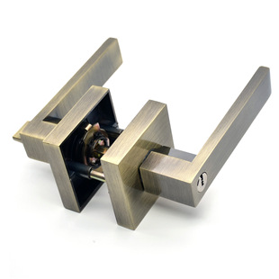 室内门锁方杆公室美p式执手锁房间把手锁木门铝合金三杆锁