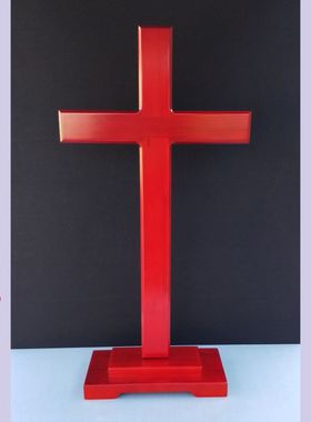 实木大十字e架 大型摆件可壁挂带底座可落地摆放多色装饰十字架