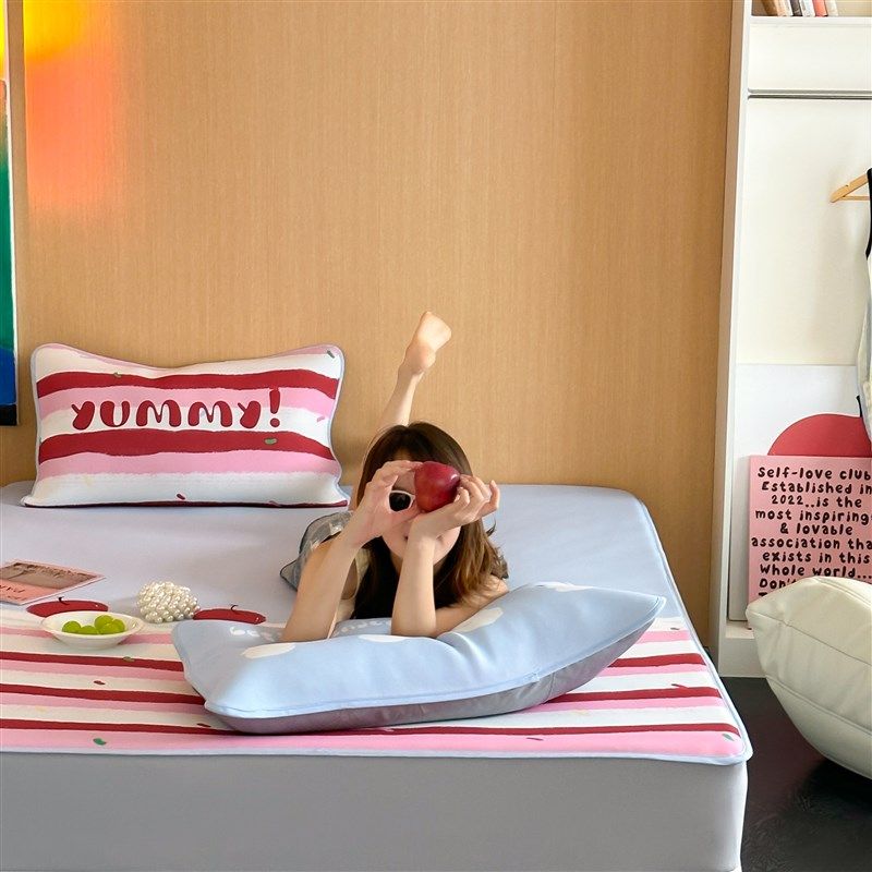 【奶油蛋糕】童趣冰丝凉席三件套 夏季凉感冰丝软席 Y床笠款床单,床上用品,冰丝席,淘宝优惠券,粉丝福利购,淘宝优惠卷