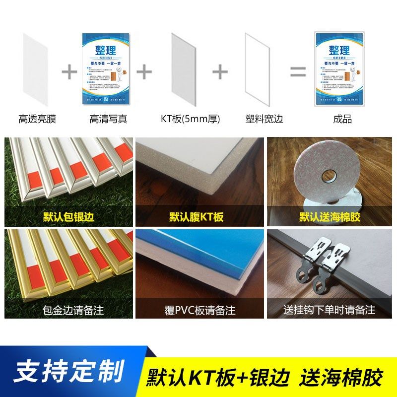 6S管理标识牌5S7S8S管理标识牌贴生产车间标识牌标语D定做车间区