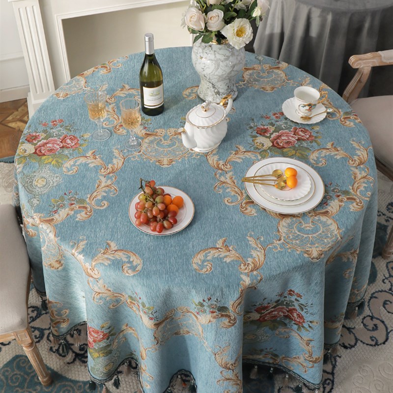 欧式小圆桌桌布轻奢高o级感2021年新款长方形茶几布圆形家用餐桌