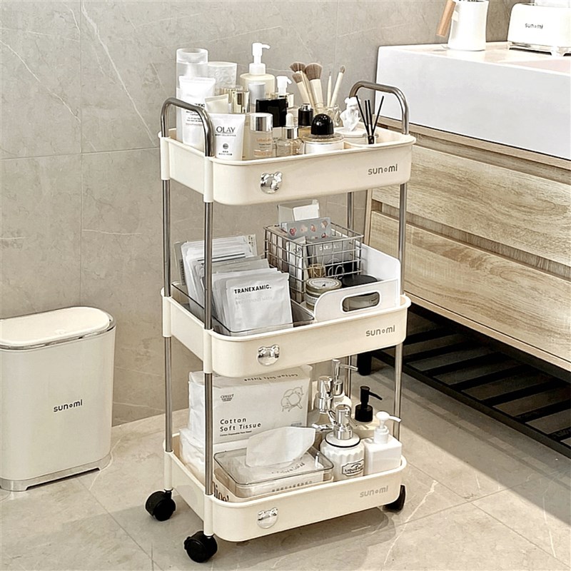 亚克力小推车浴室卫生间移v动置物架梳妆台桌面护肤品化妆品收纳