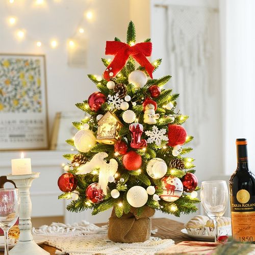 小型圣诞树装饰品家用n迷你桌面摆件diy材料包圣诞节装饰2024新款