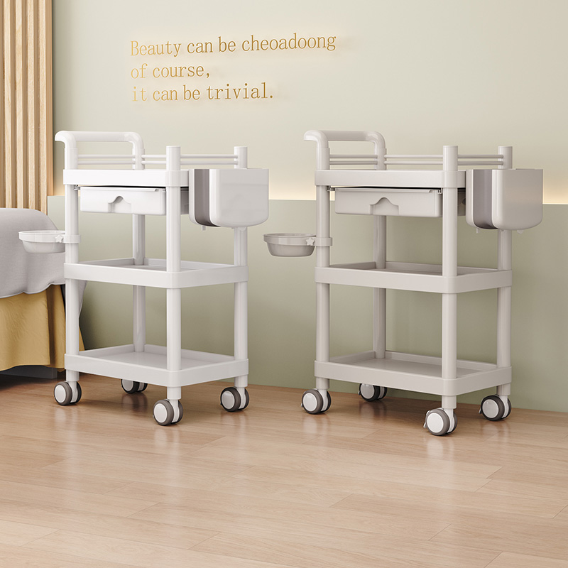 美容院专用小推车工m具车置物架火罐车美甲护理移动医用治疗手推