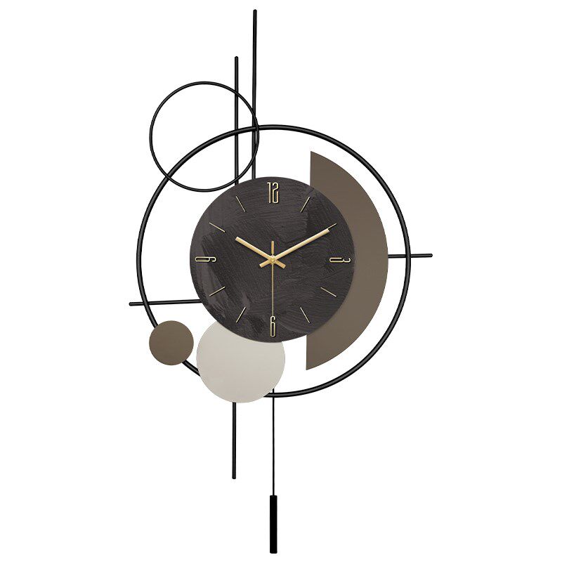 高档轻奢电视f背景墙上装饰挂钟客厅2024新款家用钟表挂墙时钟静