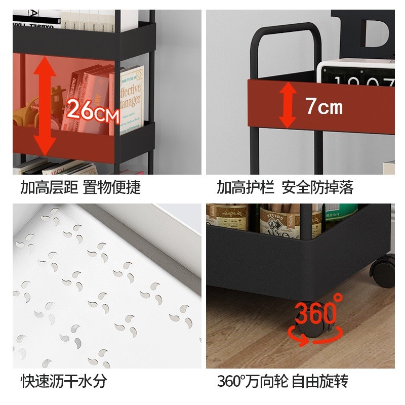 洗手间置物架落地式m免打孔家用厨房卫生间浴室防水多层简约收纳