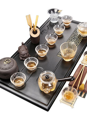 茶具套装家用整h套功夫茶盘紫砂陶瓷小型茶台办公茶道简约托盘家