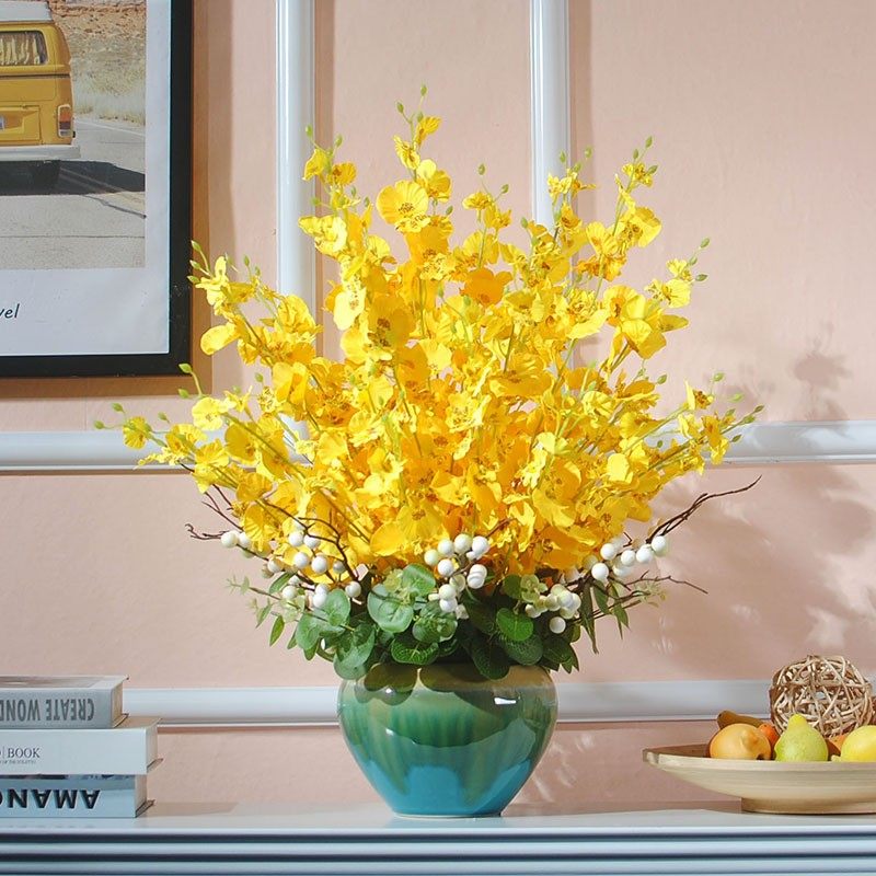 仿真花跳舞c兰插花室内装饰花艺客厅餐桌绢花茶几假花摆设花防真,家居饰品,仿真花/假花,淘宝优惠券,粉丝福利购,淘宝优惠卷