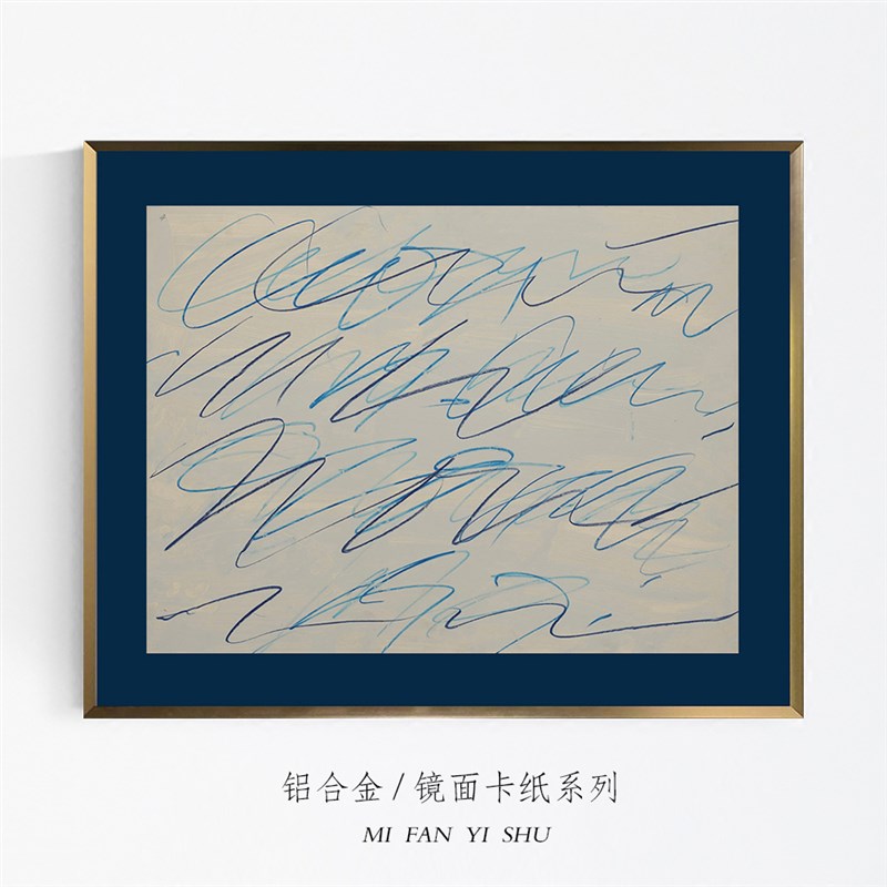 客厅轻画装饰奢 金属镜面留白线条画素描小众挂画极简逼格艺术画