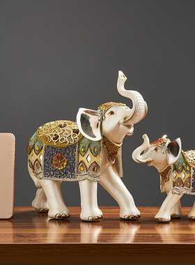 创意家居饰品大象摆件客厅桌面装饰玄关电视柜酒柜轻奢小摆设礼物