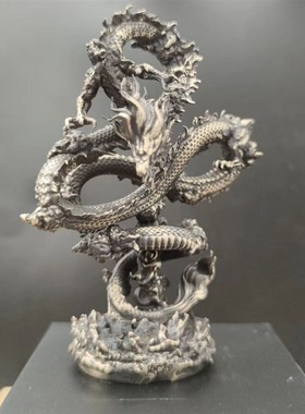 神龙手办纯铜龙中国风中式高档工艺品家居创意品装饰摆件雕塑黄铜