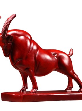 花梨木雕领头羊摆件新中式实木生肖羊家居客厅办公柜台装饰工艺品