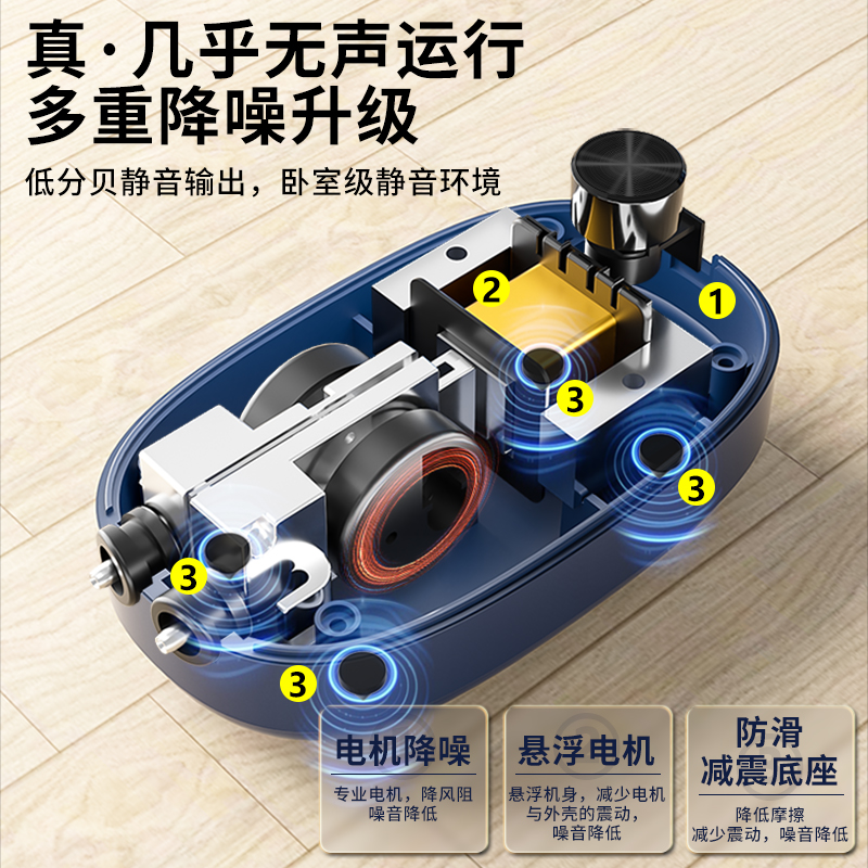 鱼缸氧气泵增氧机小型打氧充氧制氧泵家用养鱼低音增氧器自动静超