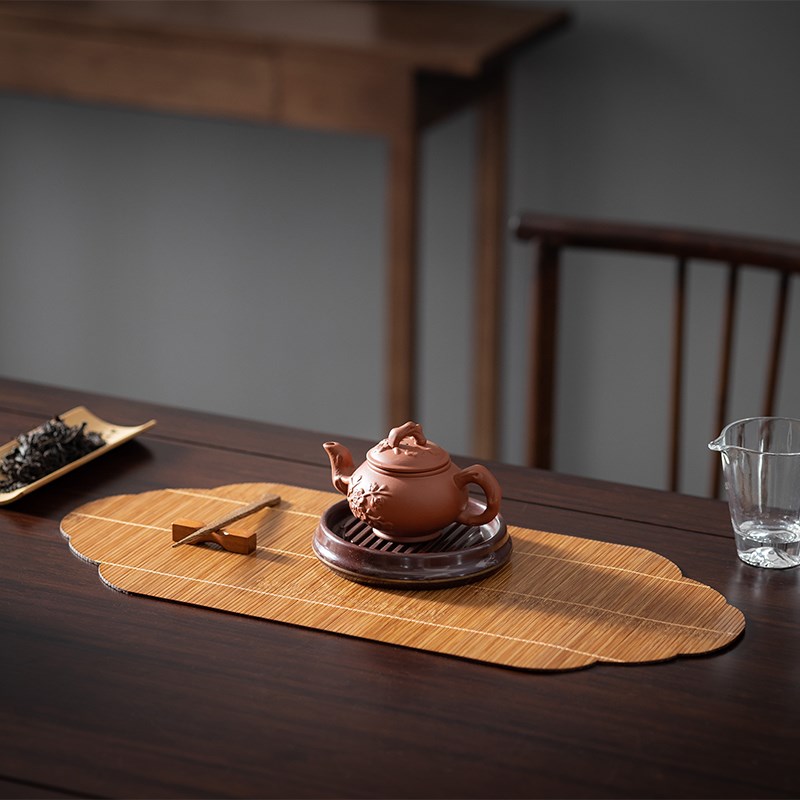 竹茶席小竹席防水茶席竹茶帘餐垫茶杯垫壶垫茶道配件桌旗 隔热垫