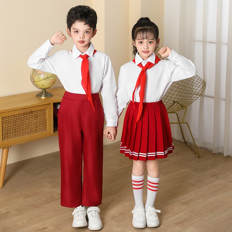 国庆儿童大合唱演出服中小学生男女童诗歌朗诵表演服主持演讲礼服