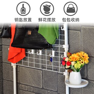 顶天立地式衣架免打孔门厅挂衣架多层玄关置物架门后收纳衣帽架