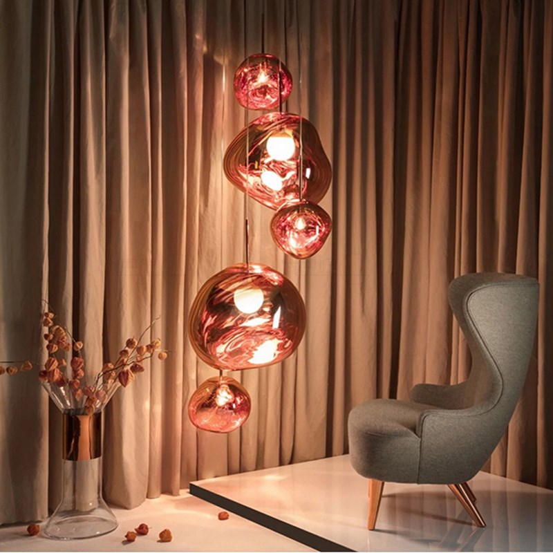 大别墅loft复式吊灯挑空楼梯间吊灯客厅吧台简约意式餐厅熔岩吊灯