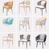 莫家户外北欧桌椅单椅防水防晒设计师别墅庭院凳藤编椅子室外藤椅