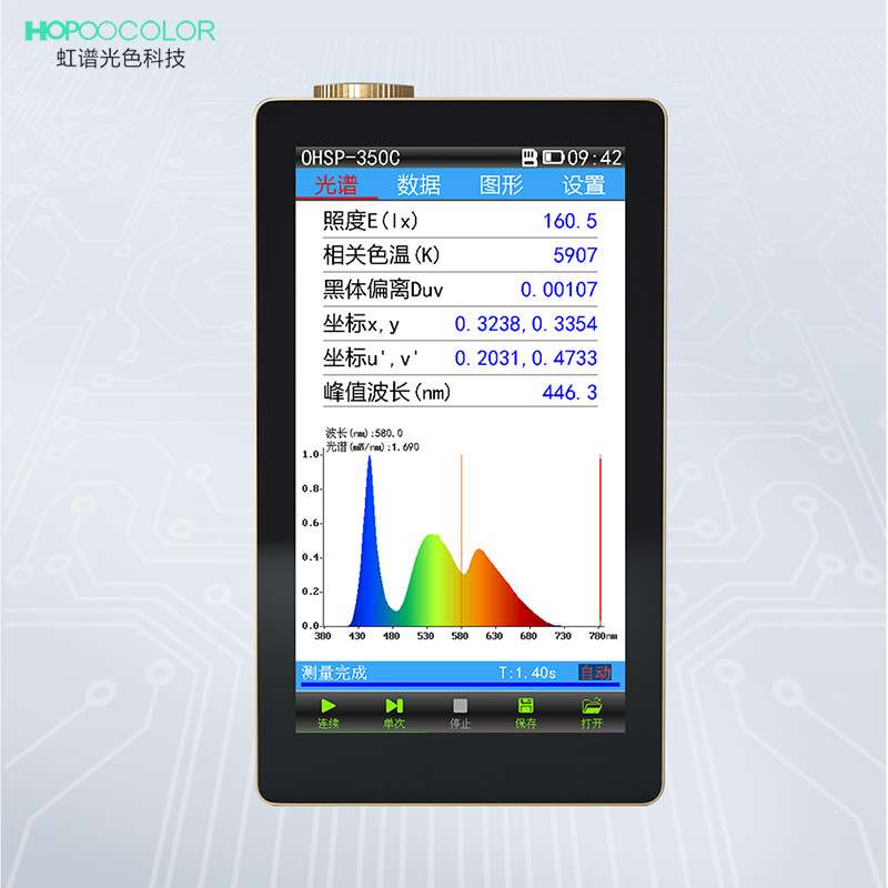 促销OHSP350C手持式色温仪 便携式光谱彩色照度计 波长坐标测试